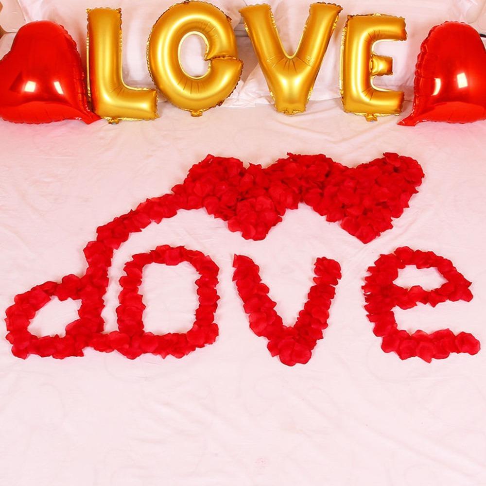 Simulation Rose Petal Wedding Room Arrangement Non-woven Petal T-table Sprinkling Flowers KTV Stage Marriage Proposal Props