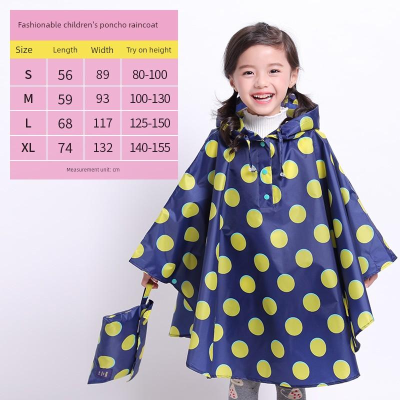 Children's Cloak Plus Size Raincoat Can Be Backpack Boy Girl Baby Fashion Cute Student Children Playing with Water Poncho
