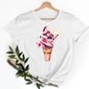Tee Shirt T Fish Watercolor Printing Women Casual Fashion Tshirt Top Female Lady Clothes Short Sleeve Graphic Tshirts