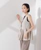 Nano Universe Vest and Blouse with Ribbon Tie Be F 040 Beige Women's Linen-Like Two-Way (Can Matched) 673-5121323