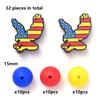 52Pcs/Set Silicone Round Beads Cartoon Animal Focal Combination Teether Beads For DIY Baby Pacifier Chain Bracelet Chewing Teeth