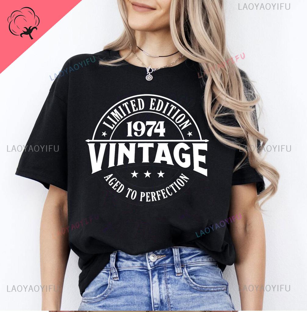 Mens Luxury Tshirt Vintage Year 1974 - Limited Edition 49rd Birthday Mens Funny T-Shirt 50 Year Old T Shirt Summer Tops Tees