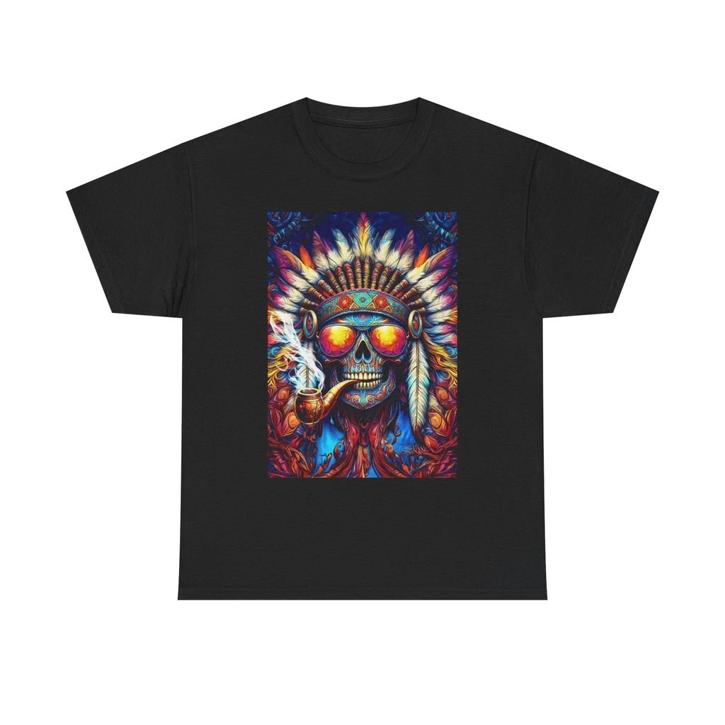 Herren- und Damen-T-Shirts Native American Friedenspfeife