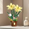 Flower Bouquet Lily Potted Plant Building Blocks Decor Bricks Set Toys For Children Kids Gift