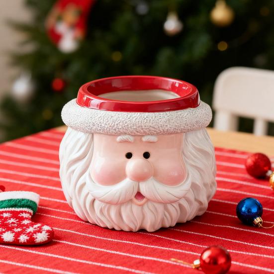 Christmas Snowman Planter Pot Santa Claus Head Resin Succulents Herb Plants Flower Pot Home Balcony Garden Decoration
