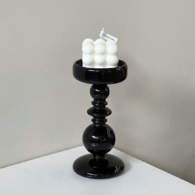 Desktop Ornaments European Style Glass Candle Holders Elegant Romantic Minimalist Candlestick Retro Unique Candle Stands Party