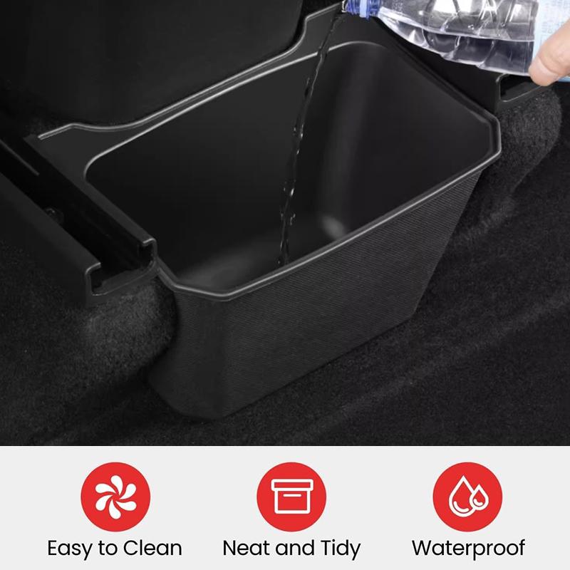 Rear Seat Storage Box for Tesla Model Y 2021-2024 Accessories TPE Backseat Storage Box Bins Trash Can for Tesla Model Y 2024