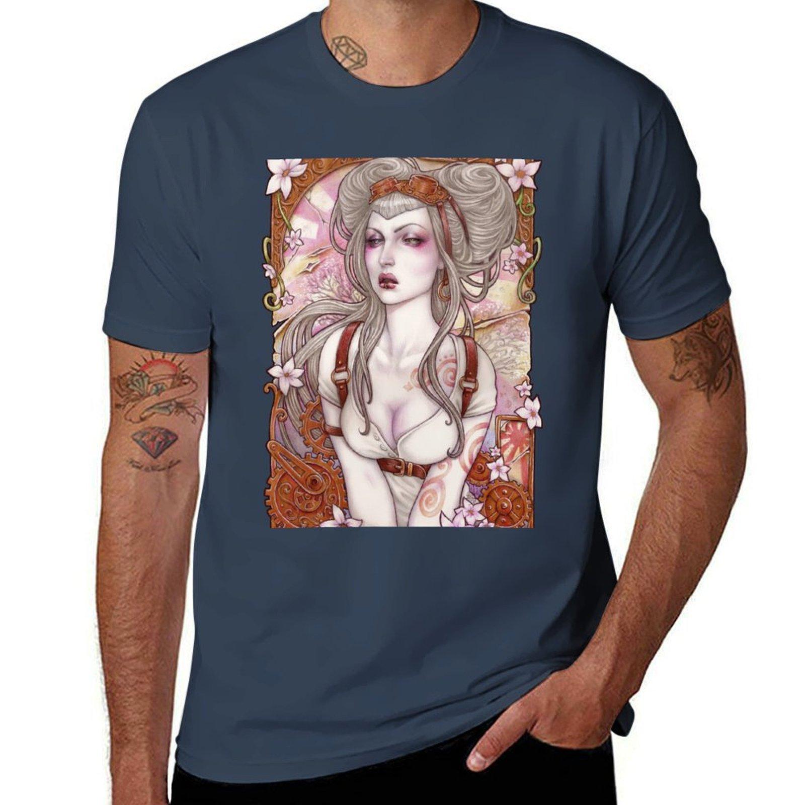 Steampunk Sexy Pin Up TShirt Plus Size Comfort Fit Tee S