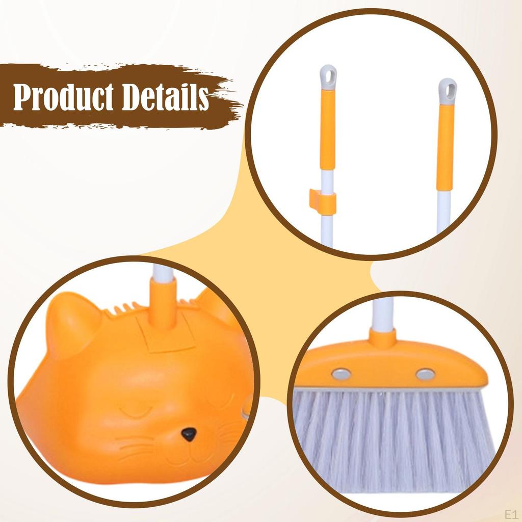 Kids Broom and Dustpan Set Cleaning Toys Little Housekeeping Helper Small for