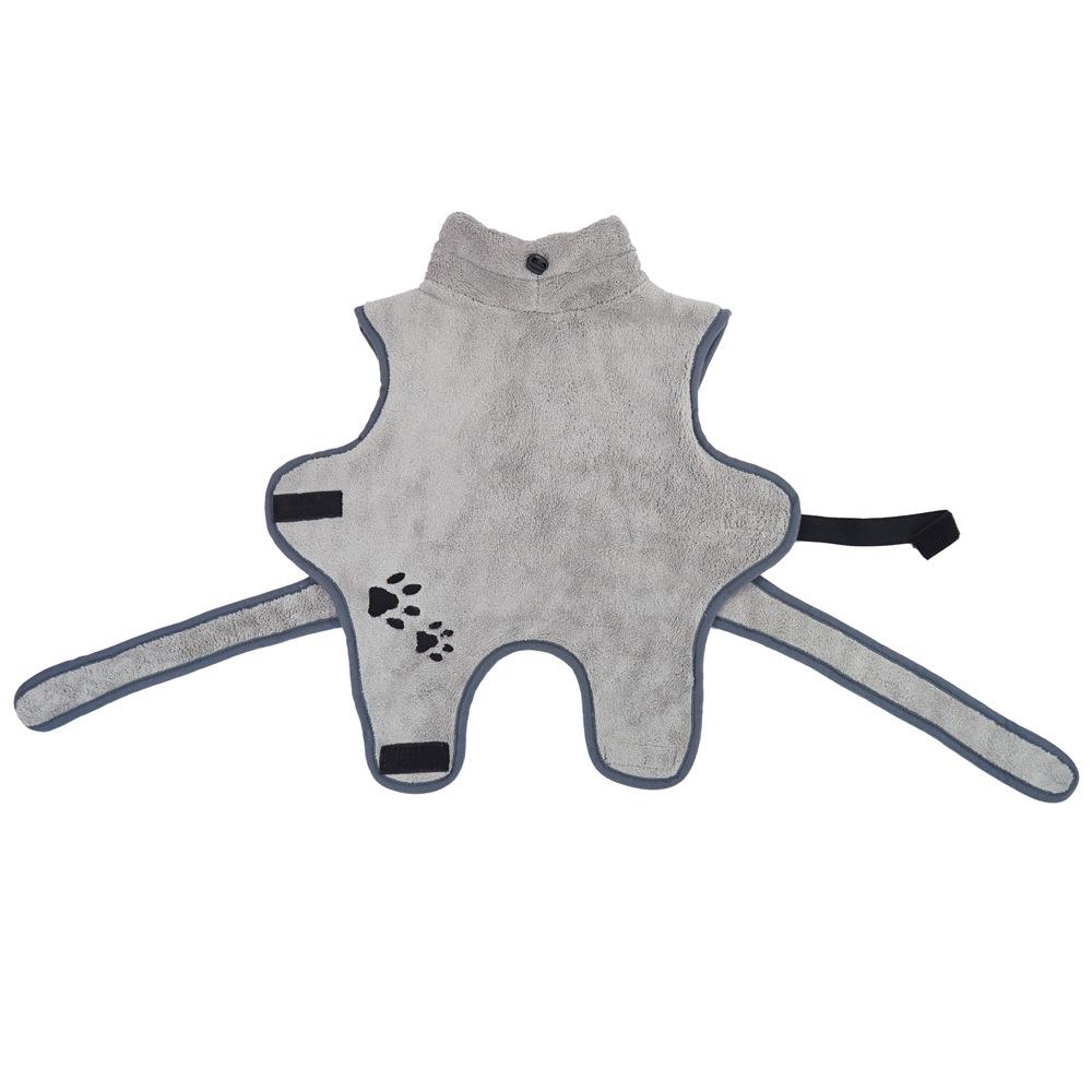 

Питомец халат коралловый флис абсорбирующий одежда для собак теплая зимняя домашняя корги медведь одежда XL серый