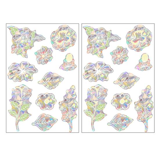 2 Sheets Flowers Window Clings to Prevent Bird Strikes Anti-Collision Static C
