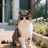 Cat sunshade anti-strangle hat set, open ears adjustable rope buckle baseball cap set, dress up two-piece set