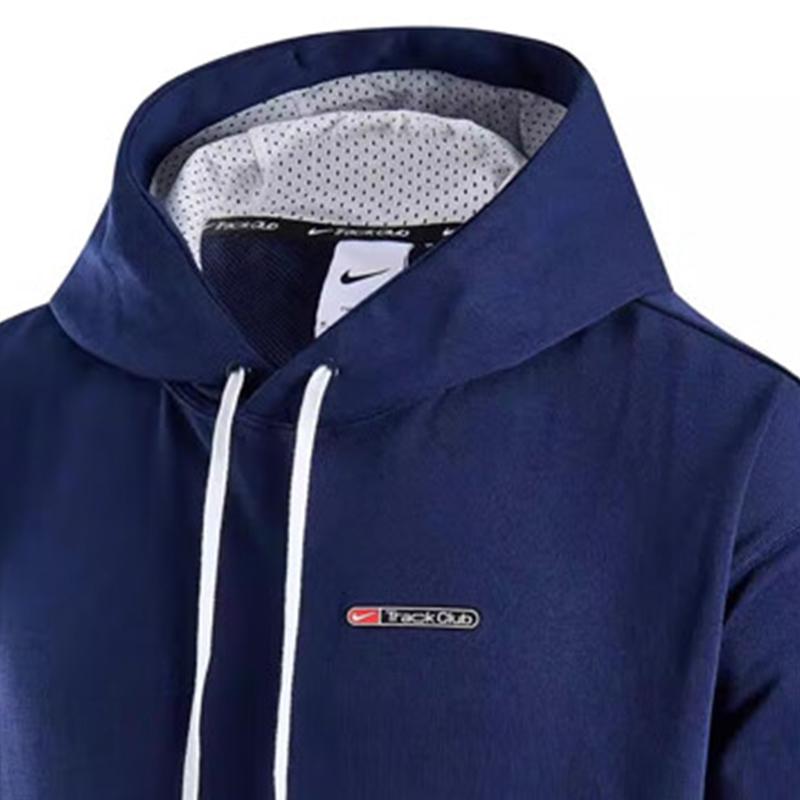 Nike Dri-Fit Solid Hoodie With Drawstring, Quick-Drying Casual Sweatshirt Men Tops Blue FN3396-410