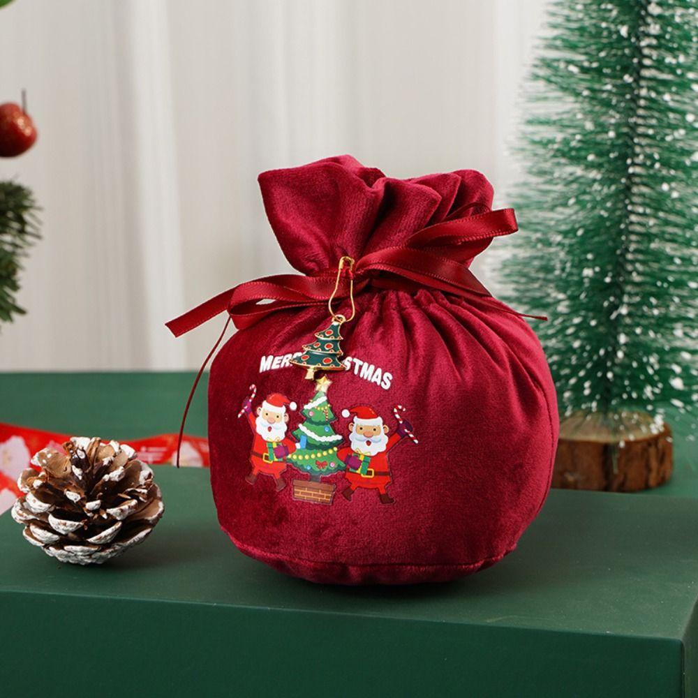 

Merry Christmas Christmas Eve Gift Bag Santa Claus Gift Drawstring Pouch Candy Storage