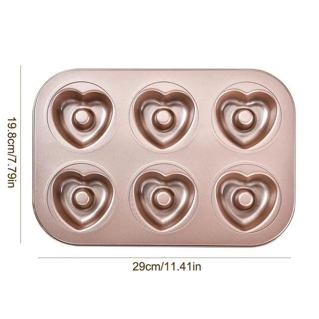 6 Hole Reusable Baking Tray Baking Pan Carbon Steel Cake Baking Mold Non-Stick Muffin DIY Cartoon Cake Pan Moulds Donut Baking