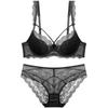 European & American Sexy Lace Cotton Bra Set - Comfortable, Breathable, Gathered, Plus Size Women's Underwear