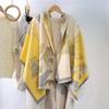 New Lily Printed Scarf Women's Autumn and Winter Thickened Imitation Cashmere Scarf Air Conditioning Warm Casual Shawl