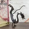 Antique Copper Chinese Dragon Statue Small Ornament Vintage Metal Beast Figurines Desk Decorations Accessories Home Decor Crafts