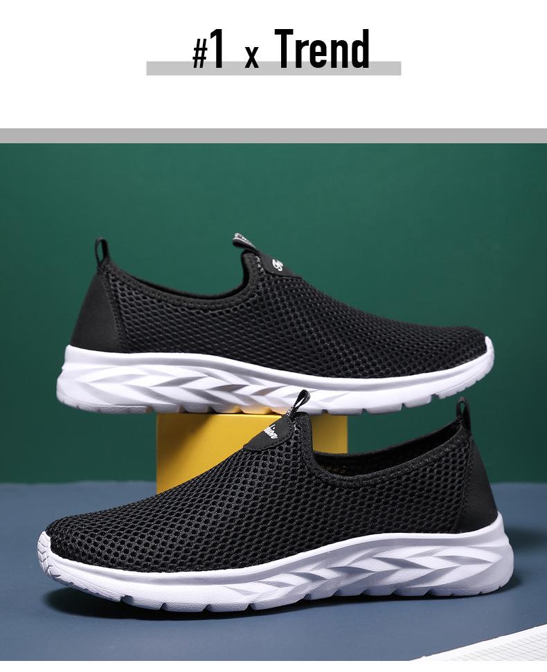 Chaussures de sport d'été respirantes en mesh pour hommes, Baskets décontractées grande taille