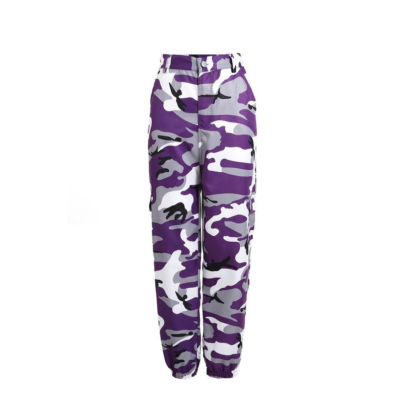 Printed Button Waist Loose Pants for Women Print Button Loose Trousers Women
