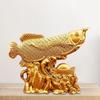 Elegant Arowana Fish Sculpture with Fengshui Symbolism Alloy Animal Figurine Ornament for Office Living Room Decoration