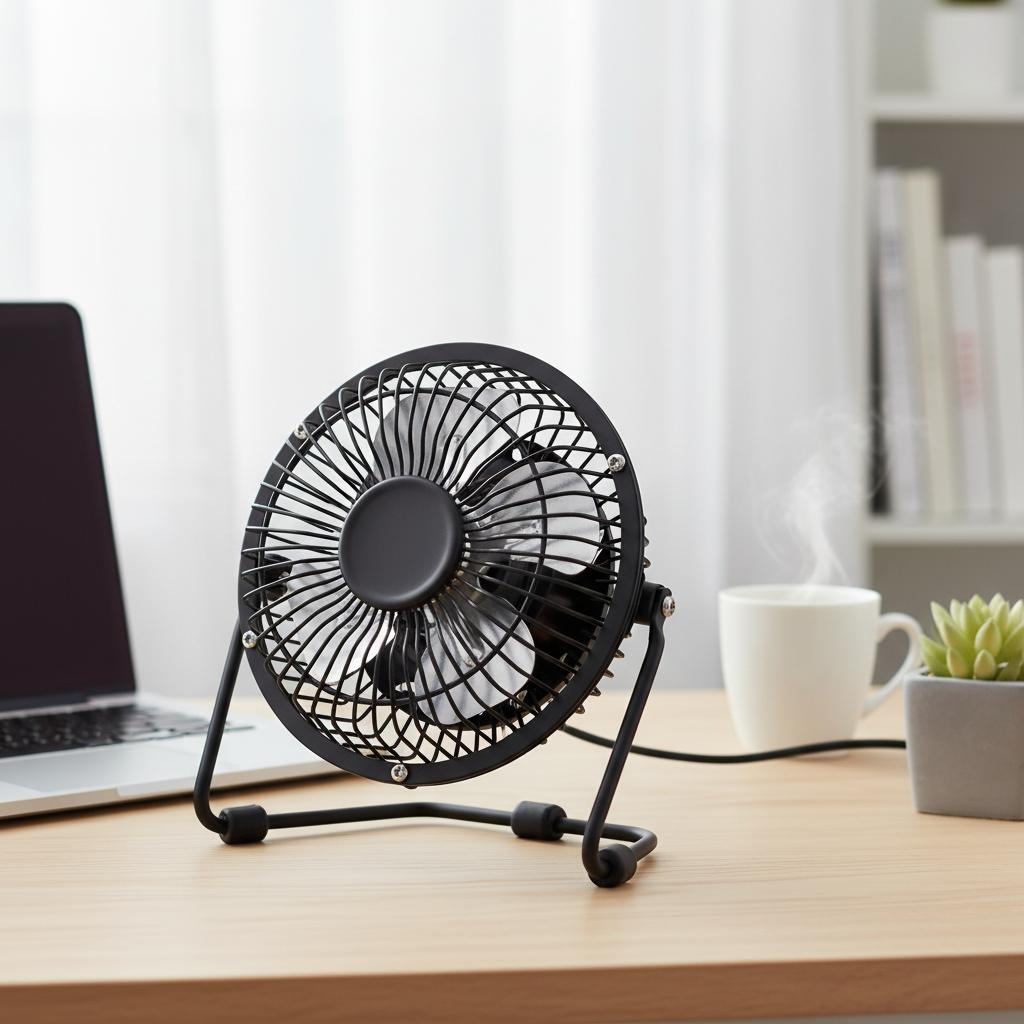 4 Inch Mini Metal Fan USB Powered Desk Fan for Office Summer Cooling