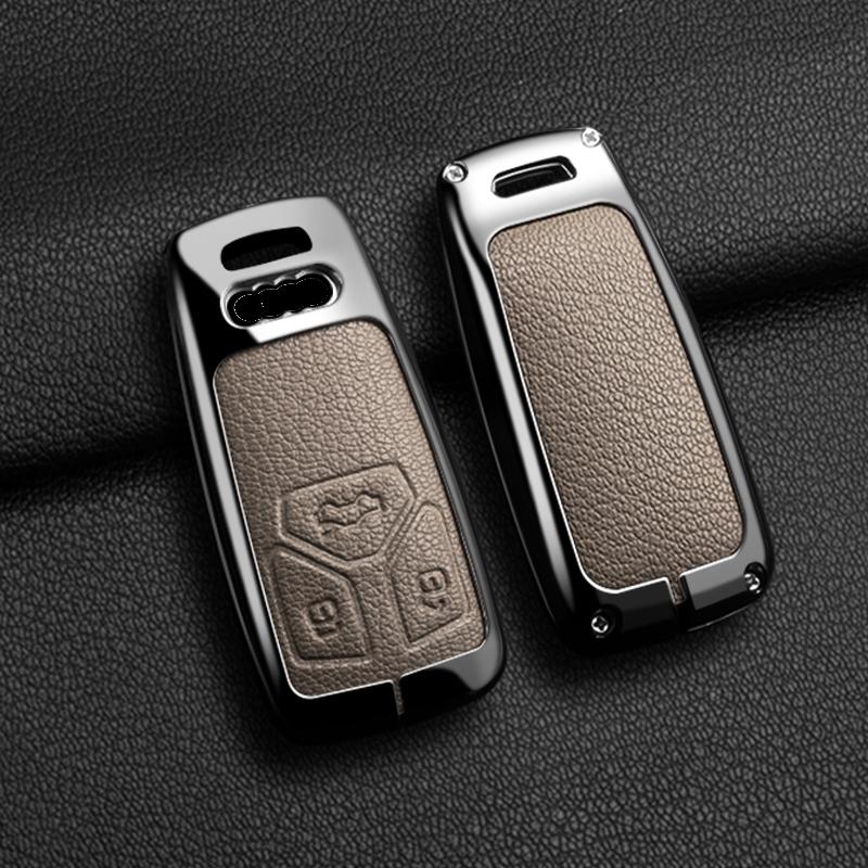 

Чехол для ключей из цинкового сплава и кожи для A5 A6 A7 A8 A4 RS3 RS4 SLINE Q3 Q5 Q7 Q8 B6 B7 B8, декоративная накладка