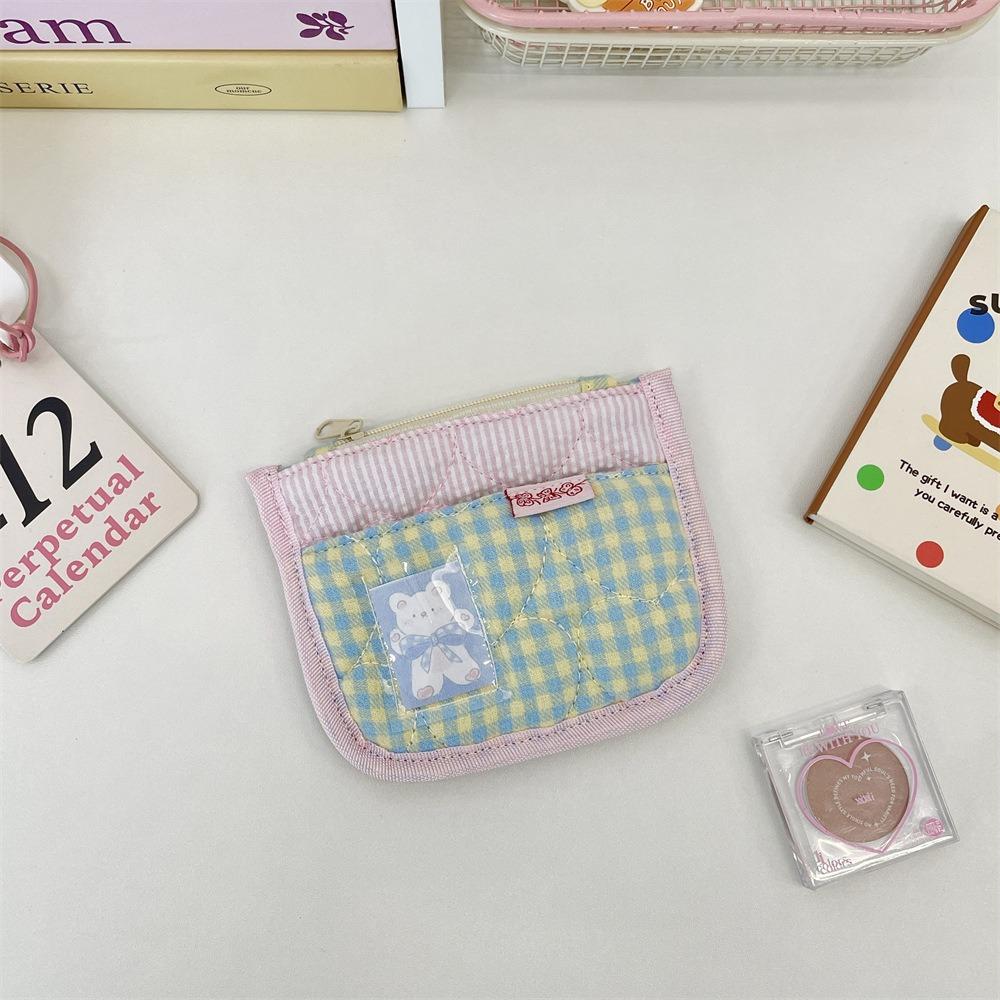 Cute Portable Coin Purse Multifunctional Lightweight Wallet Card Holder Zipper Small Storage Bag Students