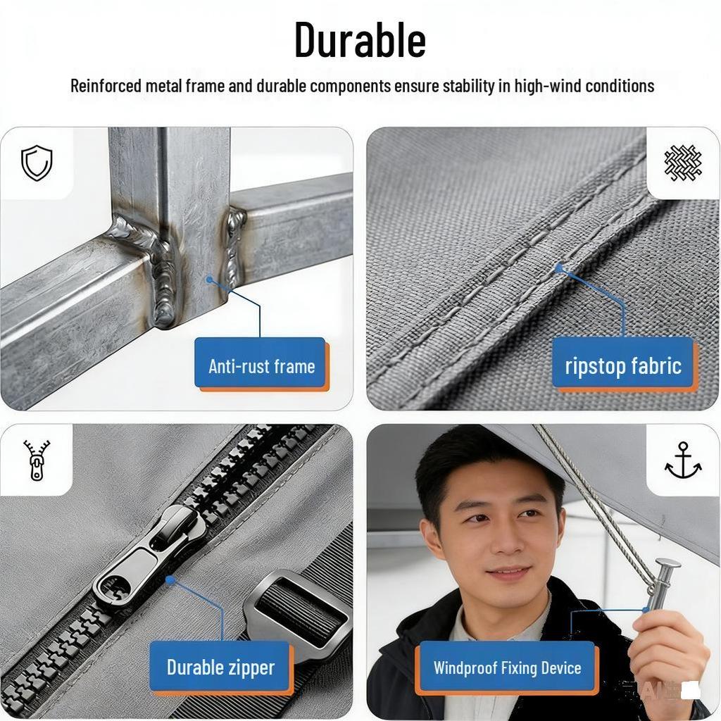 Steel Frame Outdoor Canopy Tent for Bicycle and Electric Vehicle - Rain/Sun Protection Carport Storage