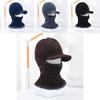 Plush Black Chenille Knit Hat For Men With Integrated Neck Warmer And Ear Flaps