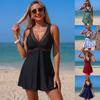 Costum de baie sexy nou european și american, cu talie înaltă, conservator și subțire, cu decupaje și crăpătură, pentru femei