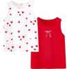Minibala Girls' New Year Red Printed Vest (2-Pack)