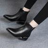 2025 New Women's Boots Fashion Casual Leather Boots Pointed Toe Office Formal Shoes for Women Zipper Ankle Boots Botas De Mujer