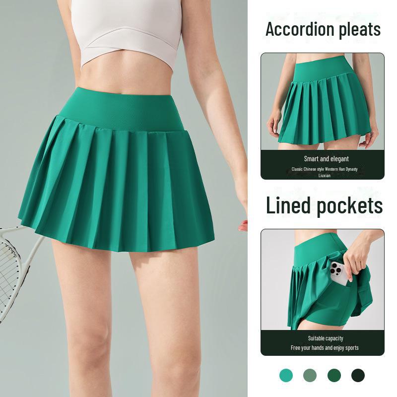 SZ Lycra Plissee Anti-Expositions Sportrock für Yoga, Badminton, Tennis, Fitness & Laufen