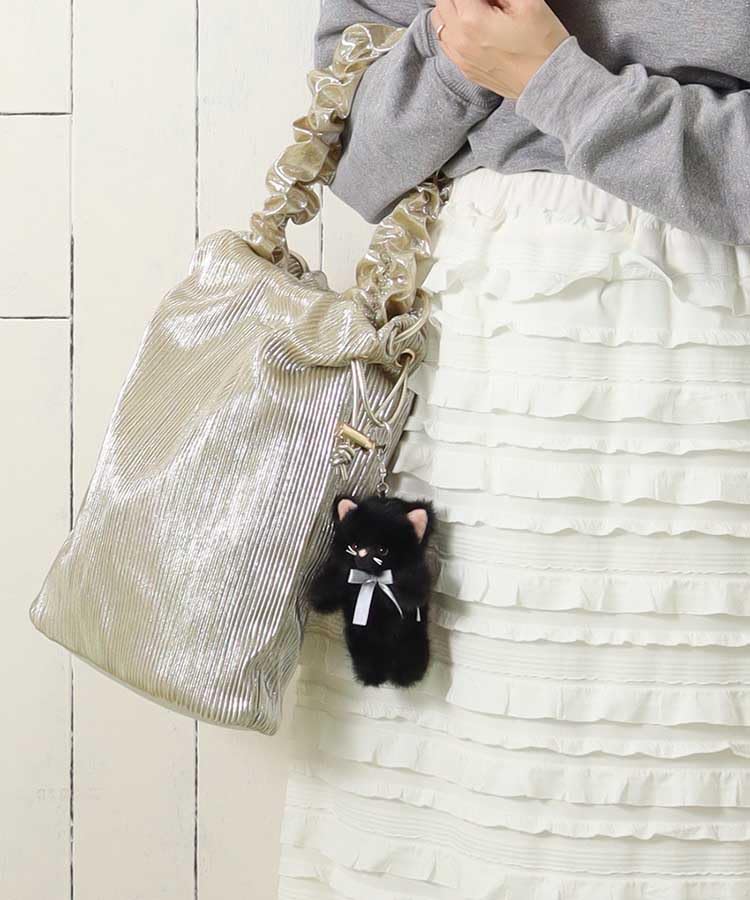 Fluffy Animal Mascot Plush Keychain Key Charm Bag Charm Charm Cat Cat Calico Chick Koala (Calico)