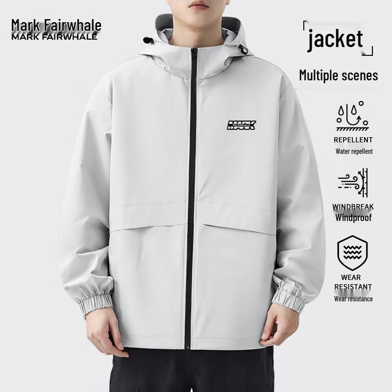 Mark Fairwhale Men s Lightweight Waterproof Windproof Hooded Jacket XL