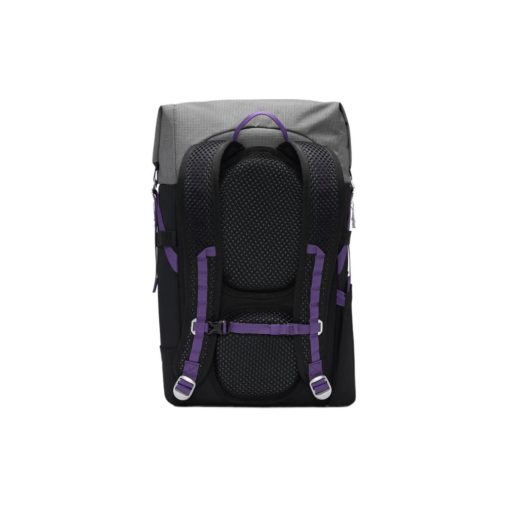 Nike Sportmode Lässig Farbblock Logo-Aufnäher Verziert Große Kapazität Polyester Rucksack Unisex Rucksack Schwarz Kühlgrau Weiß DV4054-010