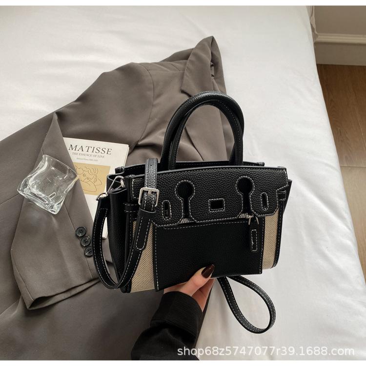 High Sense Fashion Portable Kelly Bag Women 2025 New Simple Retro Messenger Bag Niche Design Commuter Bag