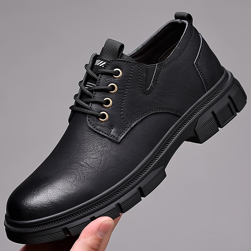 2025 autumn new men's platform tooling big head leather shoes men's outdoor leisure lace-up retro single shoes tide 3039
