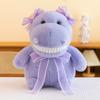 Animal Hippo Stuffed Plush Toy Cartoon Bow Doll Multiple Colors Children Gift