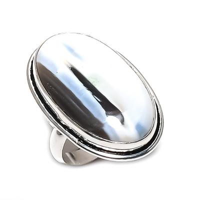 Pietra preziosa Opale Owhyee Naturale Argento Sterling 925 Gioiello Anello Misura 8 f0W60