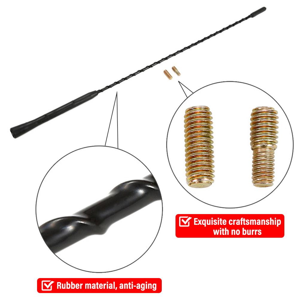 11in Universal Car Roof Mast Anti-noise Stereo Antenna Whip-styling AM/FM Radio Amplified Aerial Replacement Truck Accessories