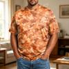 Camiseta Informal Transpirable Cómoda de Manga Corta con Cuello Redondo para Hombre Talla Grande Tejido Suave Top de Verano