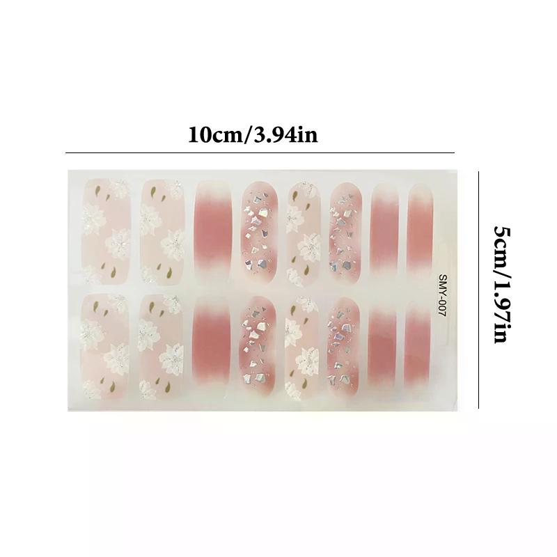 14 Nails Simple Waterproof Nail Wraps Full Cover Nail Stickers Firm And Not Easy To Fall Off Multi Color Nail Art For Women's D