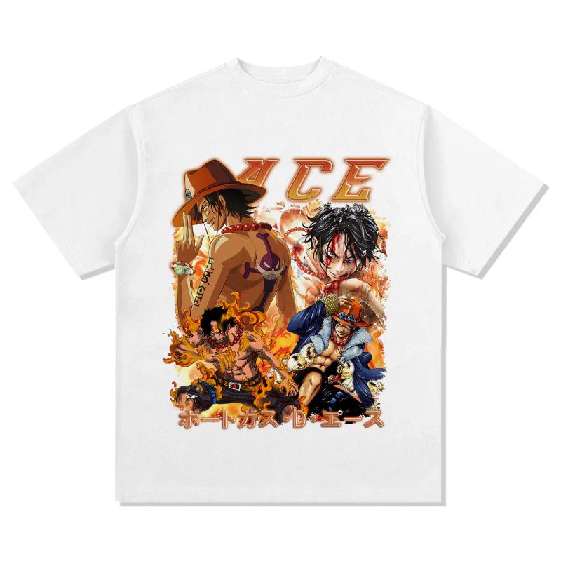 One Piece Portgas D Ace TShirt Men Women Streetwear 100 Cotton Breathable Casual Loose Fit Short Sleeve Crew Neck Graphic Tee