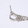 DIOR DIOR Logo Rhinestone Chain Swing earring SilverUsed