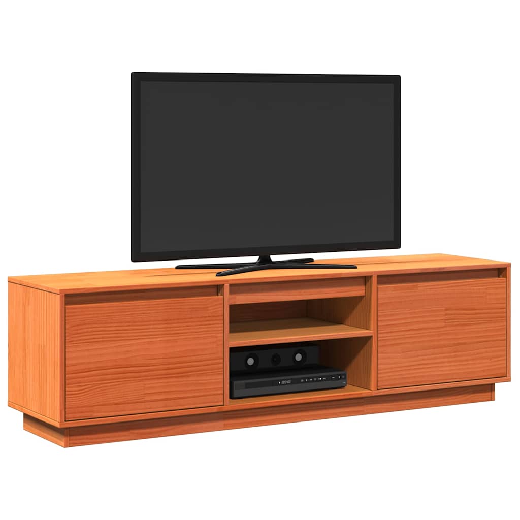 TV Cabinet Wax Brown 140 x 35 x 40 cm Solid Pine Wood