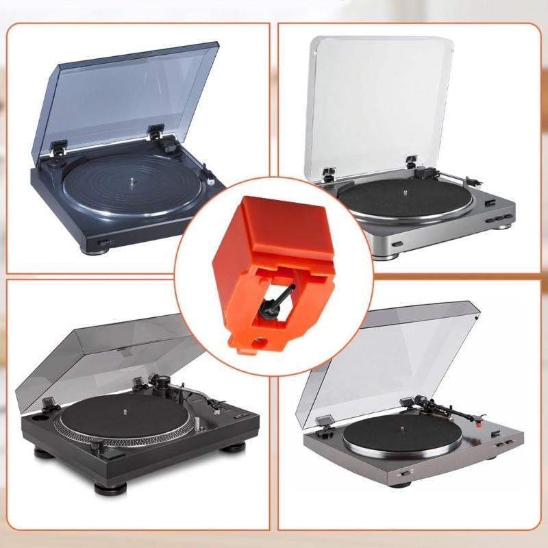 Turntable Needle Diamonds Styluses with Cleaning Brush Phonograph Maintenance Part Record Player Needle for Players