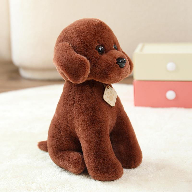 

25cm Puppy Teddy Dog Plush Toy Simulation Dog For Children s Companion Toys Home Decoration Cozy Realistic Plush Teddy Dog 25cm темно-коричневого
