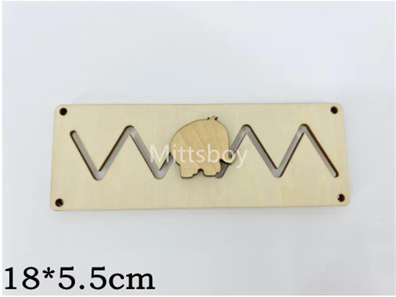 DIY Busy Board Montessori Educational Toys Animal Slide Zipper Numeric Letter Cloud Wood Chip Graphic Pairing Wooden Parts Gifts